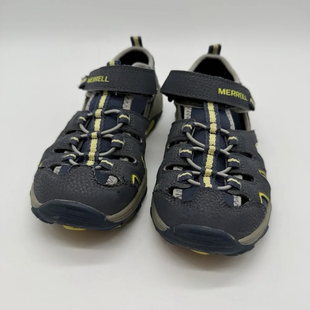 Merrell‎ Sandals Boys Sz 4 Blue Yellow Big Kid's Hydro H2O Hiker Shoes